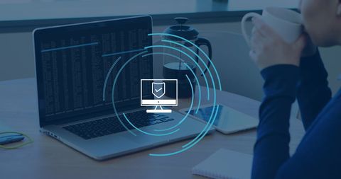 Cyber Security Concept with Businesswoman in Office - Download Free Stock Images Pikwizard.com