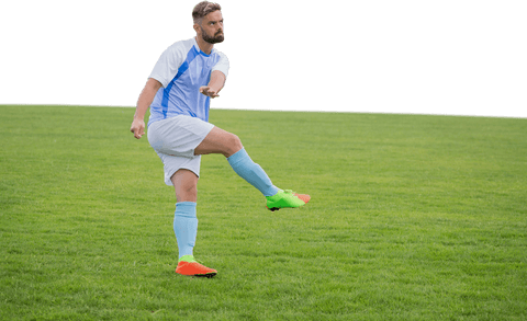 Male Soccer Player Kicking Ball on Grass Field Transparent Background - Download Free Stock Videos Pikwizard.com