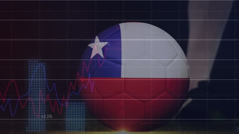 Puerto Rican Flag on Soccer Ball with Data Analysis Overlay