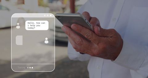 Online Customer Support Concept with Chat Interface Overlay and Smartphone User - Download Free Stock Images Pikwizard.com