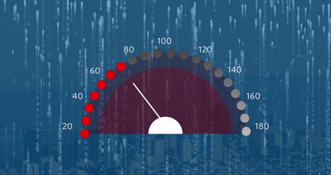 Speedometer Animation with Tech-City Background