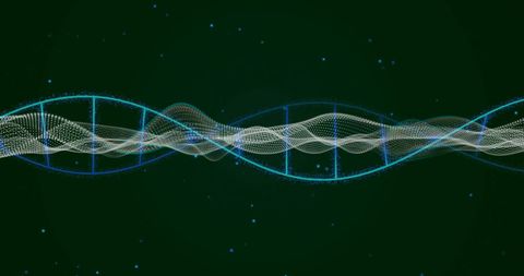 Digital rendering of dna strand on conceptual background