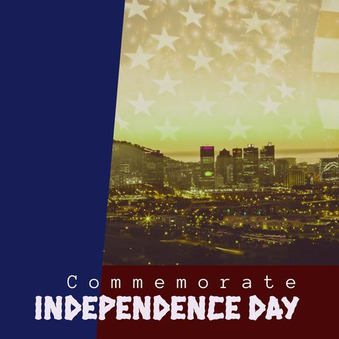 Independence Day Celebration Design with Illuminated Cityscape - Download Free Stock Templates Pikwizard.com