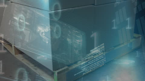 Digital Logistics Data Overlay on Warehouse Packages