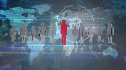 Digital World Human Concept with Unique Individual Highlight