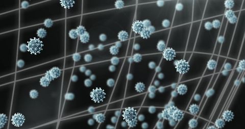 Virus cells overlay with medical data interface design
