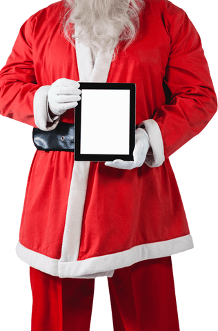transparent santa holding tablet isolated digital promotion - Download Free Stock Videos Pikwizard.com
