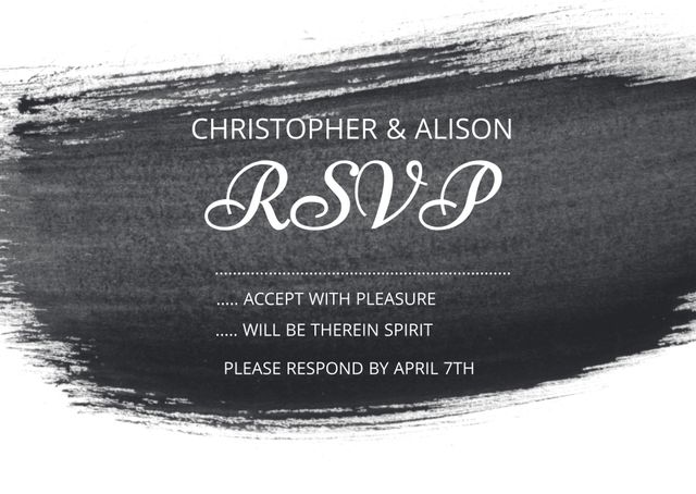 Elegant Brushstroke RSVP Invitation Template - Download Free Stock Templates Pikwizard.com