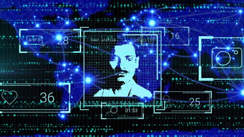 Futuristic Digital Data Profile Interface Concept