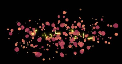 This abstract digital representation illustrates glowing particles with circulating movements on a dark background, resembling festive elements such as snowflakes or glowing ornaments. Suitable for use in blogs about digital art, modern technology designs, or festive themes around lighting concepts.