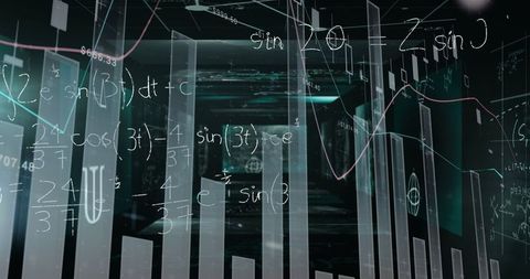 Abstract Mathematical Formulas on Digital Dark Panel - Download Free Stock Images Pikwizard.com