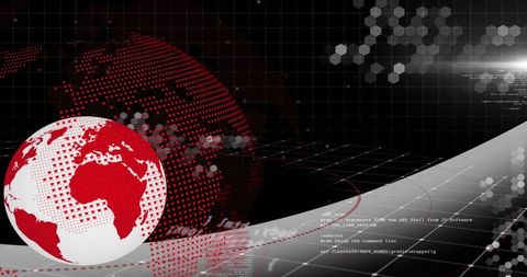 Digital Globe with Programming Code and Hexagonal Patterns in Cyberspace - Download Free Stock Images Pikwizard.com