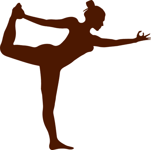 Yoga dancer pose brown silhouette design, transparent background