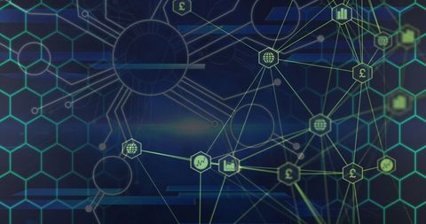 Abstract Digital Network Connections Over Dark Backdrop - Download Free Stock Images Pikwizard.com
