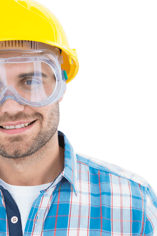confident young repairman in protective gear on transparent background - Download Free Stock Videos Pikwizard.com