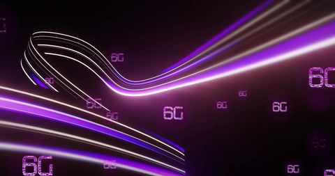 Abstract Digital 6G Network Concept with Light Waves - Download Free Stock Images Pikwizard.com
