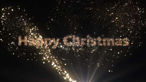Festive Happy Christmas Sparkling Starry Design Graphic