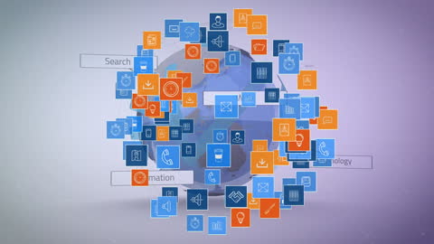 Digital Communication Icons Overlaying Global Network Concept