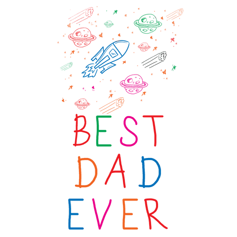 Best dad ever text with space elements on transparent background