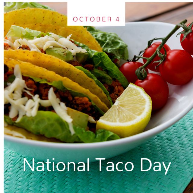 National Taco Day Celebration with Tantalizing Tacos and Fresh Ingredients - Download Free Stock Templates Pikwizard.com