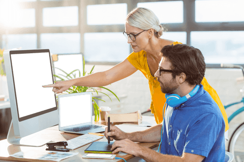 Professionals Discussing Digital Designs on Transparent Screens - Download Free Stock Videos Pikwizard.com
