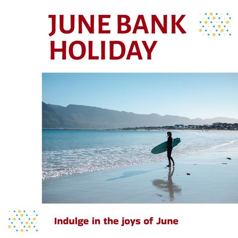 Surfer Enjoying Serene Beach during June Bank Holiday - Download Free Stock Templates Pikwizard.com