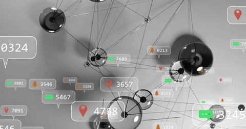 Futuristic Digital Network with Data Nodes