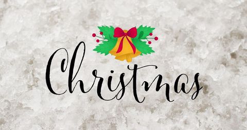 Christmas Celebration Text on Snow Background