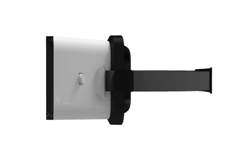 Transparent modern vr headset with strap used for gaming