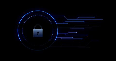 glowing blue padlock symbolizing cybersecurity and digital protection - Download Free Stock Images Pikwizard.com