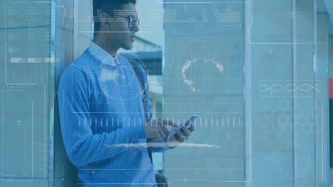 Futuristic Interface with Smartphone Technology Connection