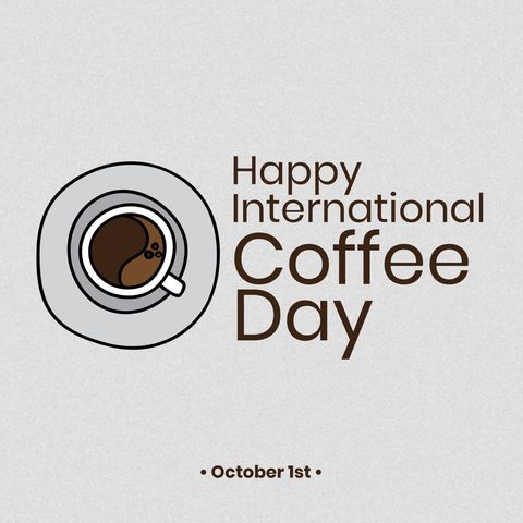 Celebrating International Coffee Day Design with Coffee Cup Illustration - Download Free Stock Templates Pikwizard.com