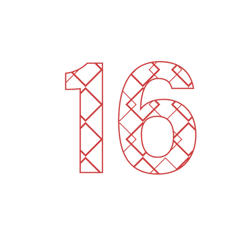 Decorative Red Number 16 with Pattern on Transparent Background - Download Free Stock Videos Pikwizard.com