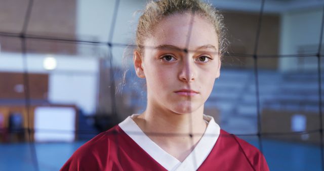 Determined Volleyball Player Shows Focus and Passion in Gym - Download Free Stock Images Pikwizard.com