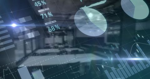 Abstract Financial Graphs in Modern Office Environment - Download Free Stock Images Pikwizard.com