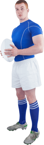 transparent rugby player holding ball in blue uniform - Download Free Stock Videos Pikwizard.com
