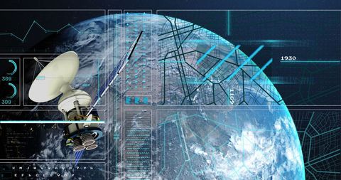 Satellite Tracking Earth Global Data Connections - Download Free Stock Images Pikwizard.com