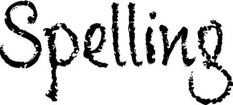 Black transparent text on orthography and writing concepts