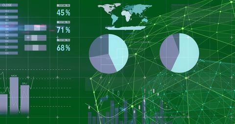 Global Data Analysis Interface with Rotating Digital Globe - Download Free Stock Images Pikwizard.com