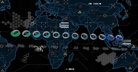 Technology-Driven World Map with Graphs and Digital Data Analytics - Download Free Stock Images Pikwizard.com