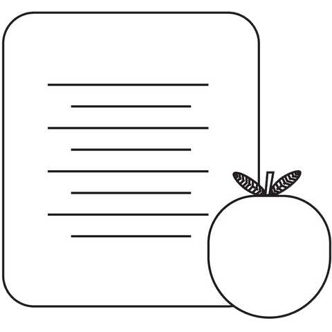 Transparent Card with Lines and Apple Illustration Mockup