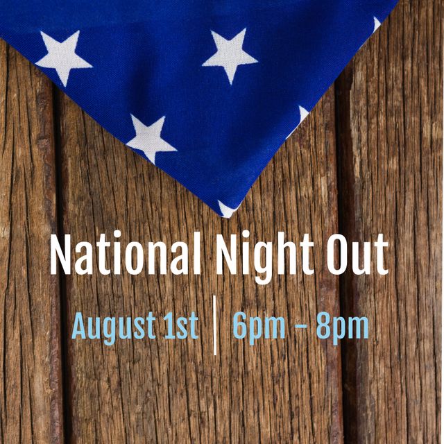National Night Out Event Details on Wooden Background - Download Free Stock Templates Pikwizard.com