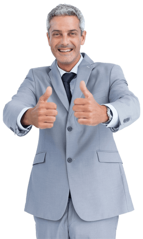 Smiling Businessman Giving Thumbs Up on Transparent Background - Download Free Stock Videos Pikwizard.com