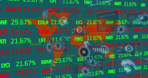 Global Digital Data Processing Animated Stock Display