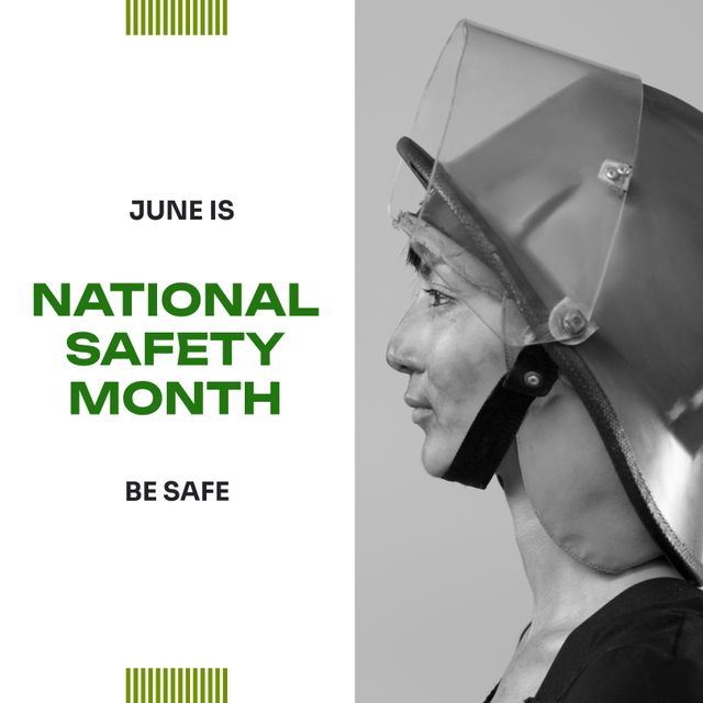 Asian Firefighter Wearing Safety Helmet for National Safety Month Awareness - Download Free Stock Templates Pikwizard.com