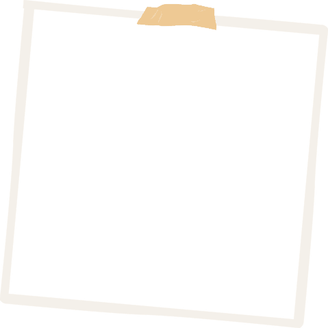 Modern transparent float frame held by beige tape