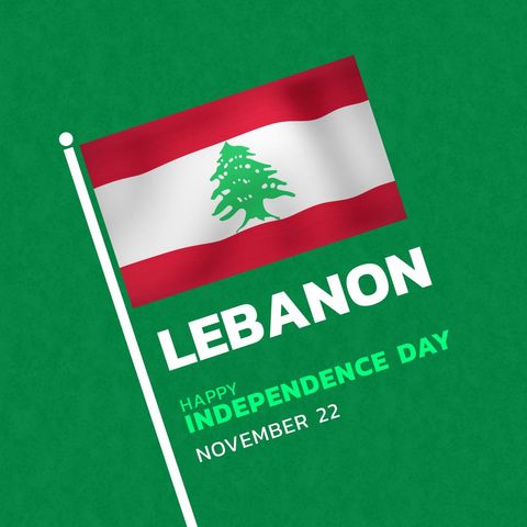 lebanon flag independence day celebration on green background - Download Free Stock Templates Pikwizard.com