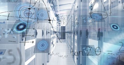 Futuristic Data Center and Mathematical Connections - Download Free Stock Images Pikwizard.com