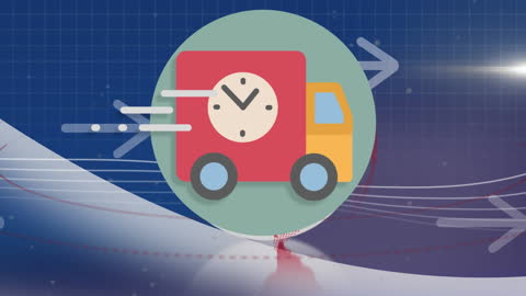 Fast Delivery Truck Animation with Digital Interface