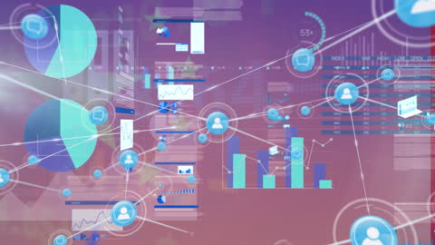 Futuristic Data Visualization with Network Connections